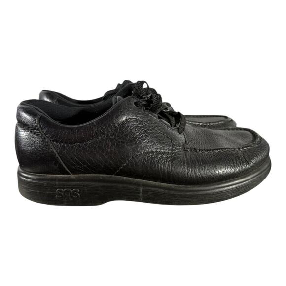SAS Other - SAS Bout Time Shoes Men’s Size 8.5 M Black Leather Moc Toe Lace Up Comfort